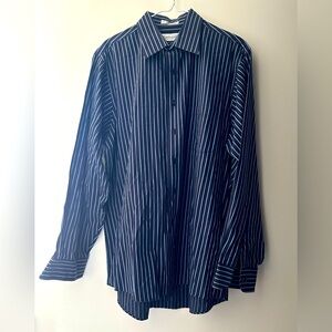 Van Heusen Navy Striped Button Down Shirt
